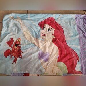 The Little Mermaid Pillowcase Ariel Flounder & Sebastian 30” x 20” Vintage